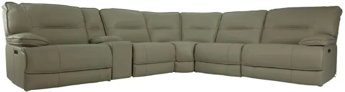 HENDRIX STEEL LEATHER 2P POWER 6 PIECE SECTIONAL