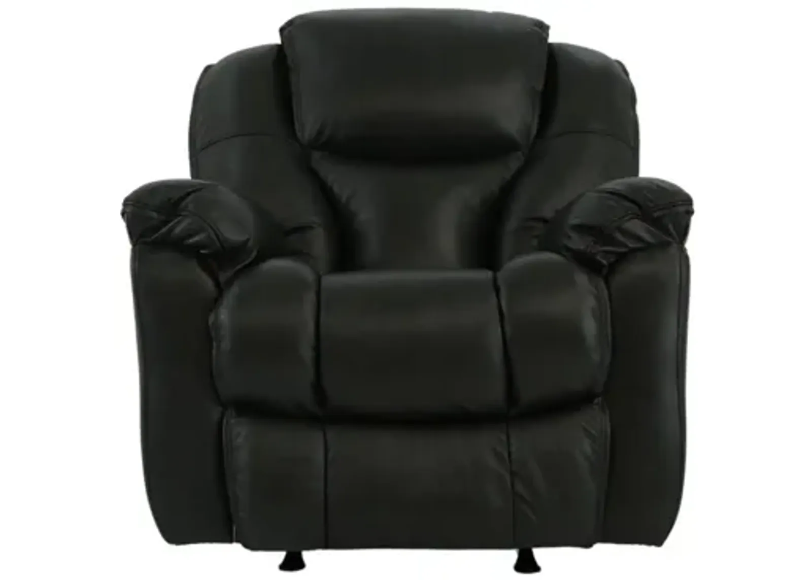 MUSTANG CHARCOAL LEATHER ROCKER RECLINER