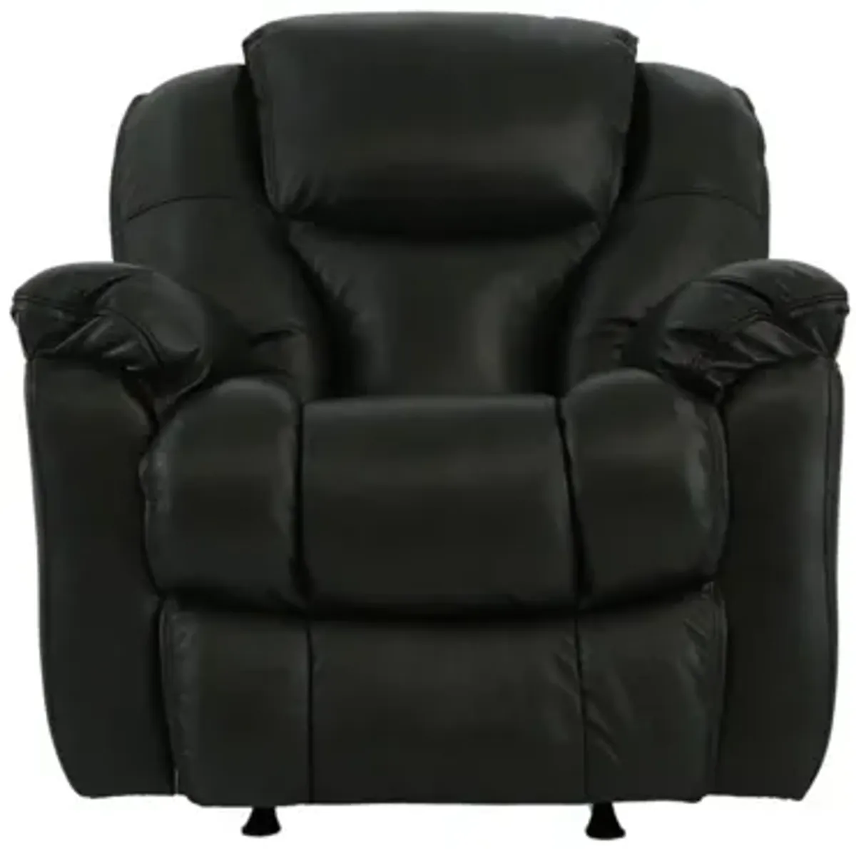 MUSTANG CHARCOAL LEATHER ROCKER RECLINER