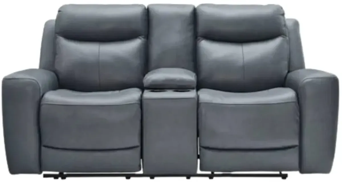 MINDANAO STEEL LEATHER 2P POWER RECLINING LOVESEAT WITH CONSOLE