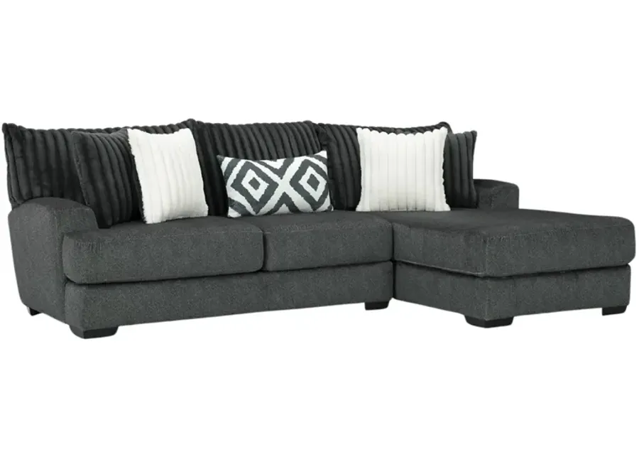 MONDO GUNMETAL 2PC SECTIONAL