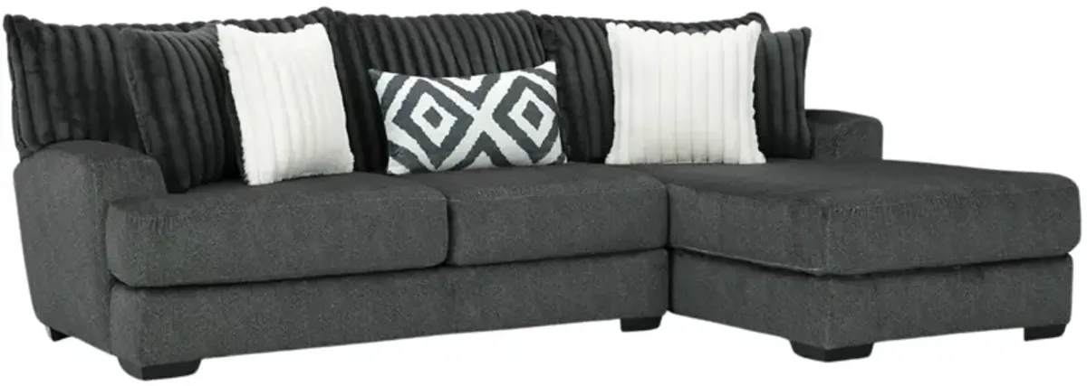 MONDO GUNMETAL 2PC SECTIONAL