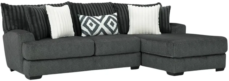 MONDO GUNMETAL 2PC SECTIONAL