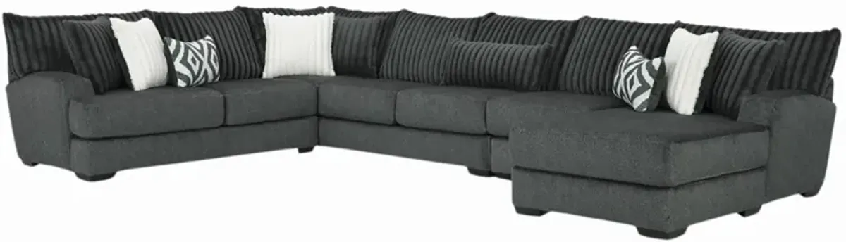 MONDO GUNMETAL 4 PIECE SECTIONAL