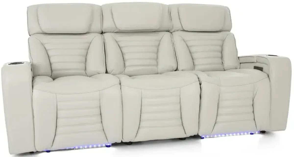 CALLIX FOG LEATHER P2 POWER SOFA WITH CHARGING TABLE AND LIGHTS