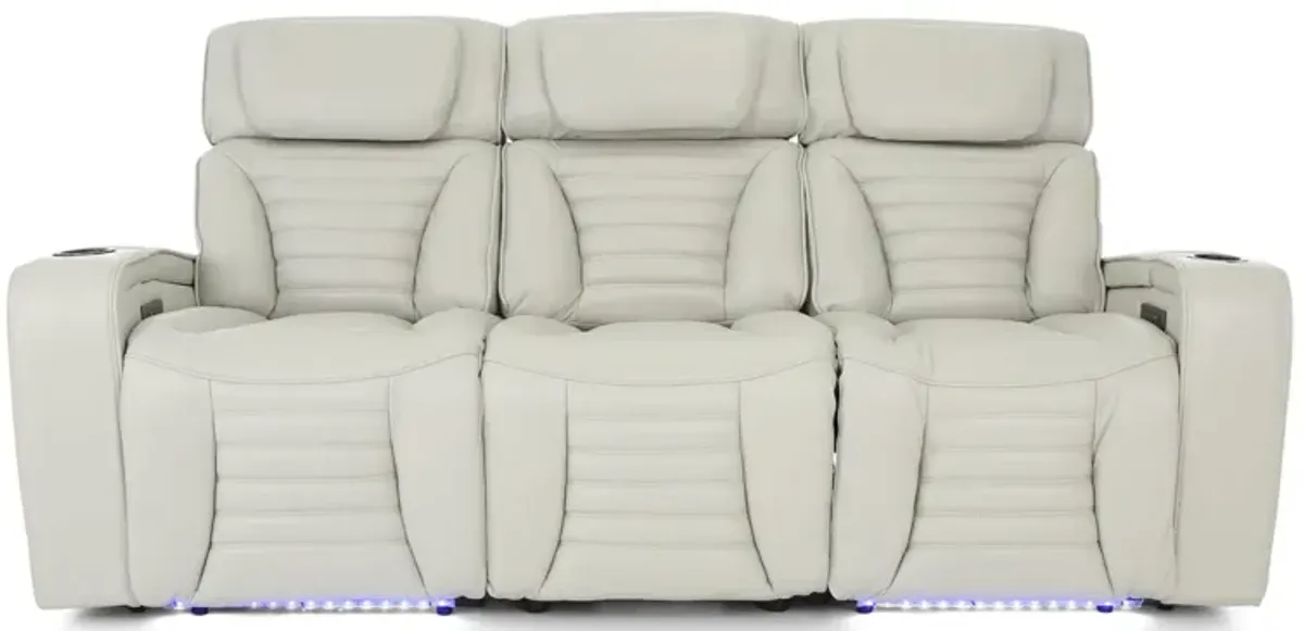 CALLIX FOG LEATHER P2 POWER SOFA WITH CHARGING TABLE AND LIGHTS