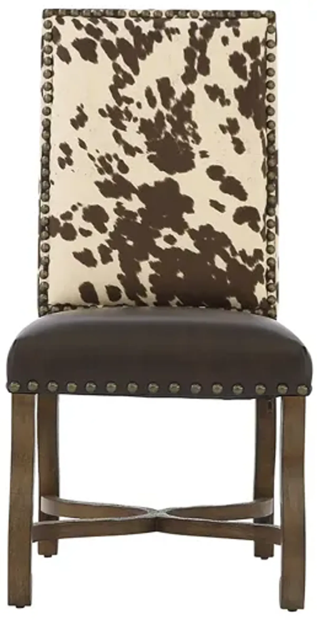 MESQUITE RANCH LEATHER/FAUX COWHIDE SIDE CHAIR