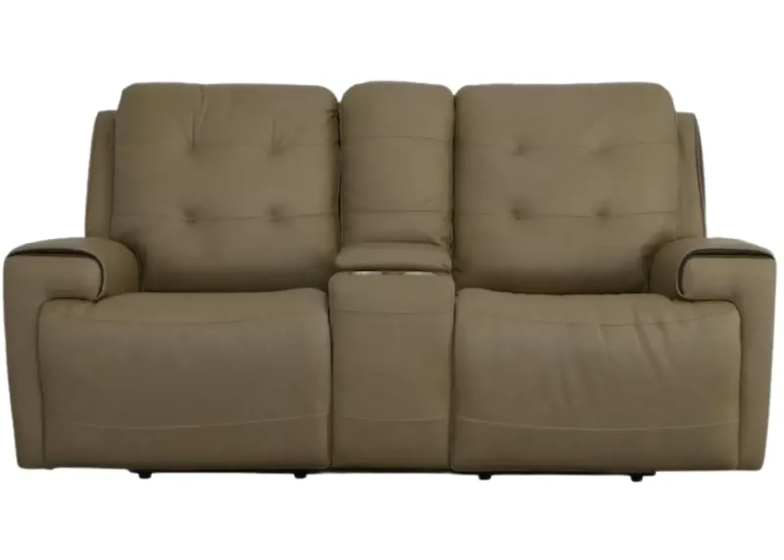 IRIS KHAKI RECLINING POWER LOVESEAT WITH CONSOLE P2