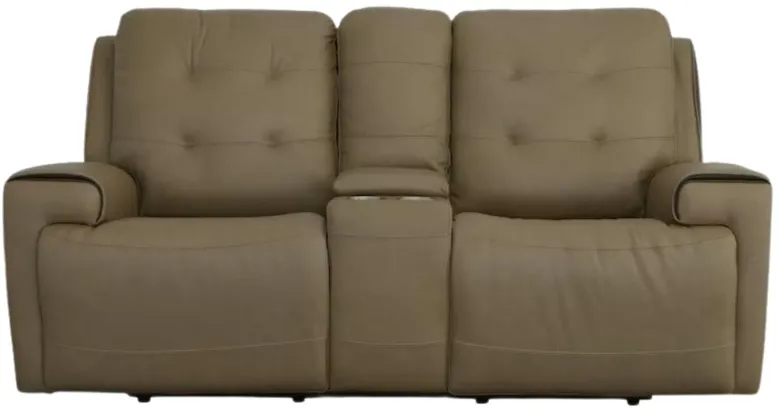 IRIS KHAKI RECLINING POWER LOVESEAT WITH CONSOLE P2