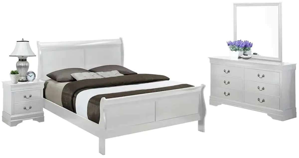 LOUIS PHILIP WHITE FULL BEDROOM SET