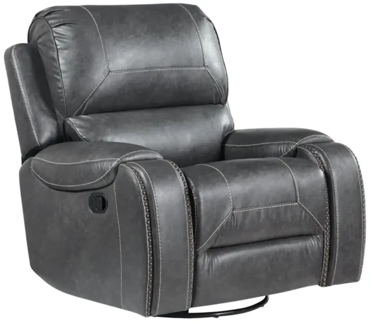 KEILY GREY SWIVEL GLIDER RECLINER