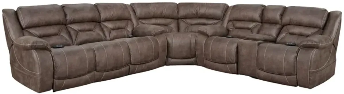 Man-Wah Cheers Vena 6 Piece Power+ Reclining Sectional by
