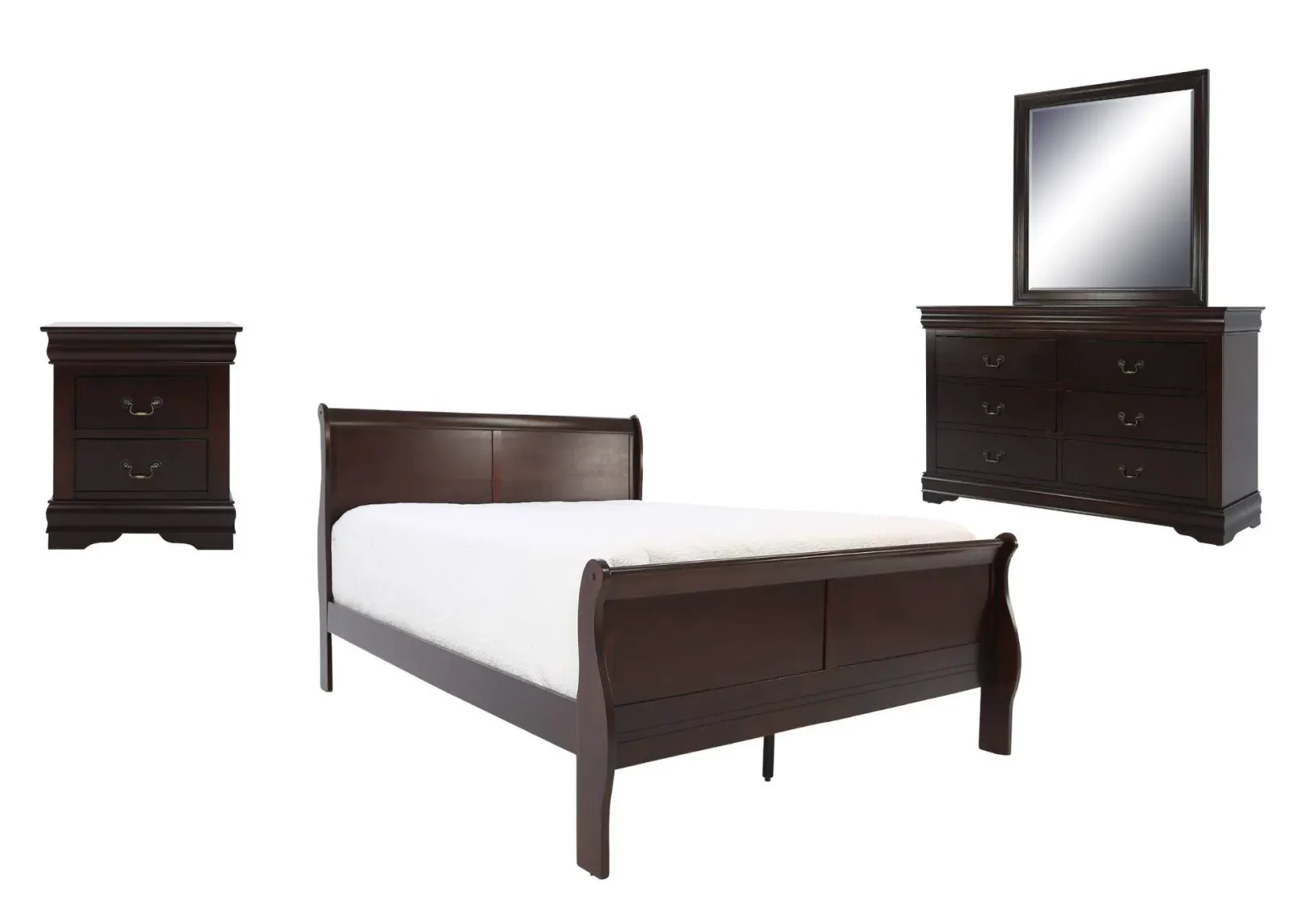 LOUIS PHILIP CHERRY KING BEDROOM SET