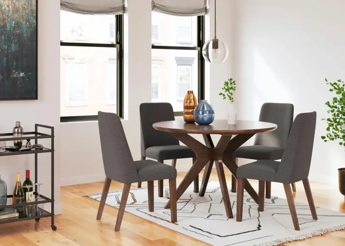 LYNCOTT CHARCOAL 5 PIECE ROUND DINING SET