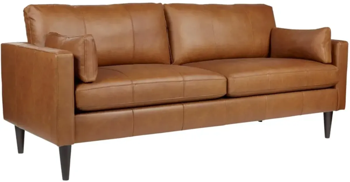 TRAFTON RUST LEATHER SOFA