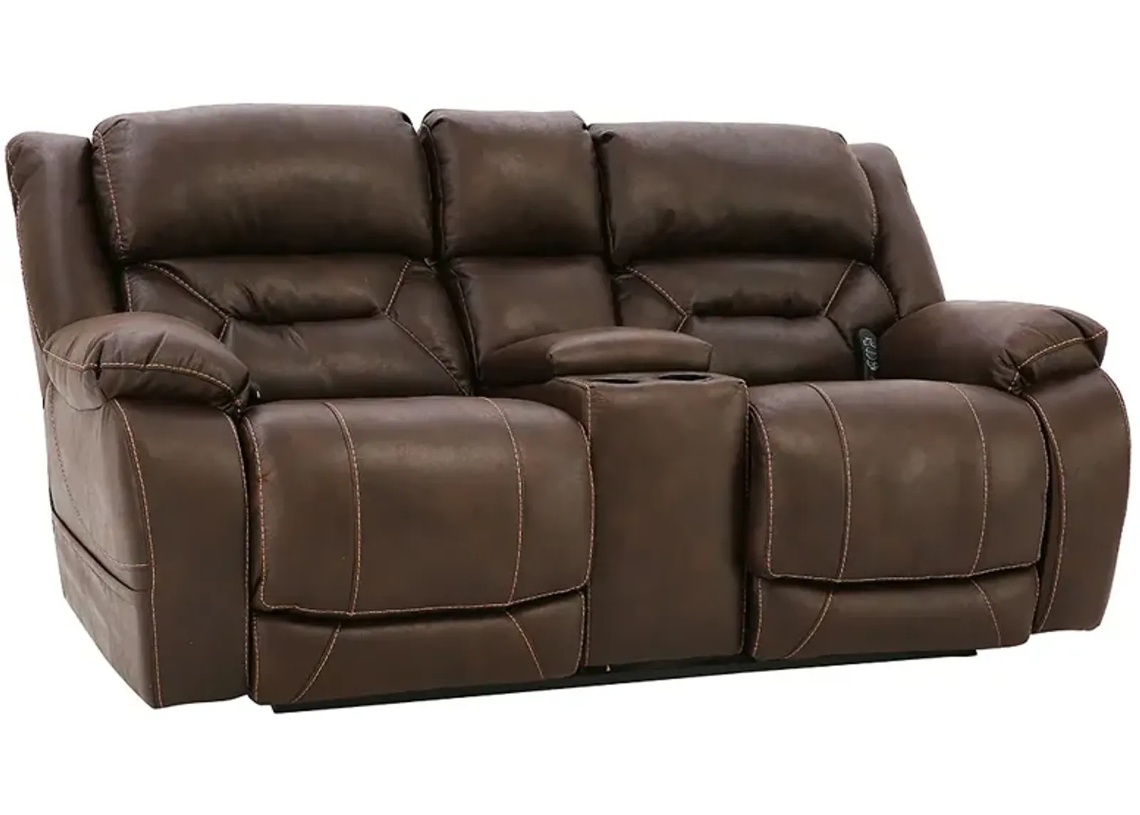 ENTERPRISE WALNUT 3P POWER LOVESEAT WITH CONSOLE