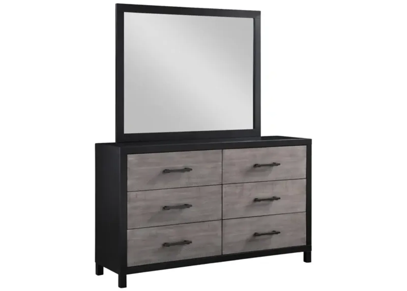 DAUGHTREY BLACK DRESSER AND MIRROR