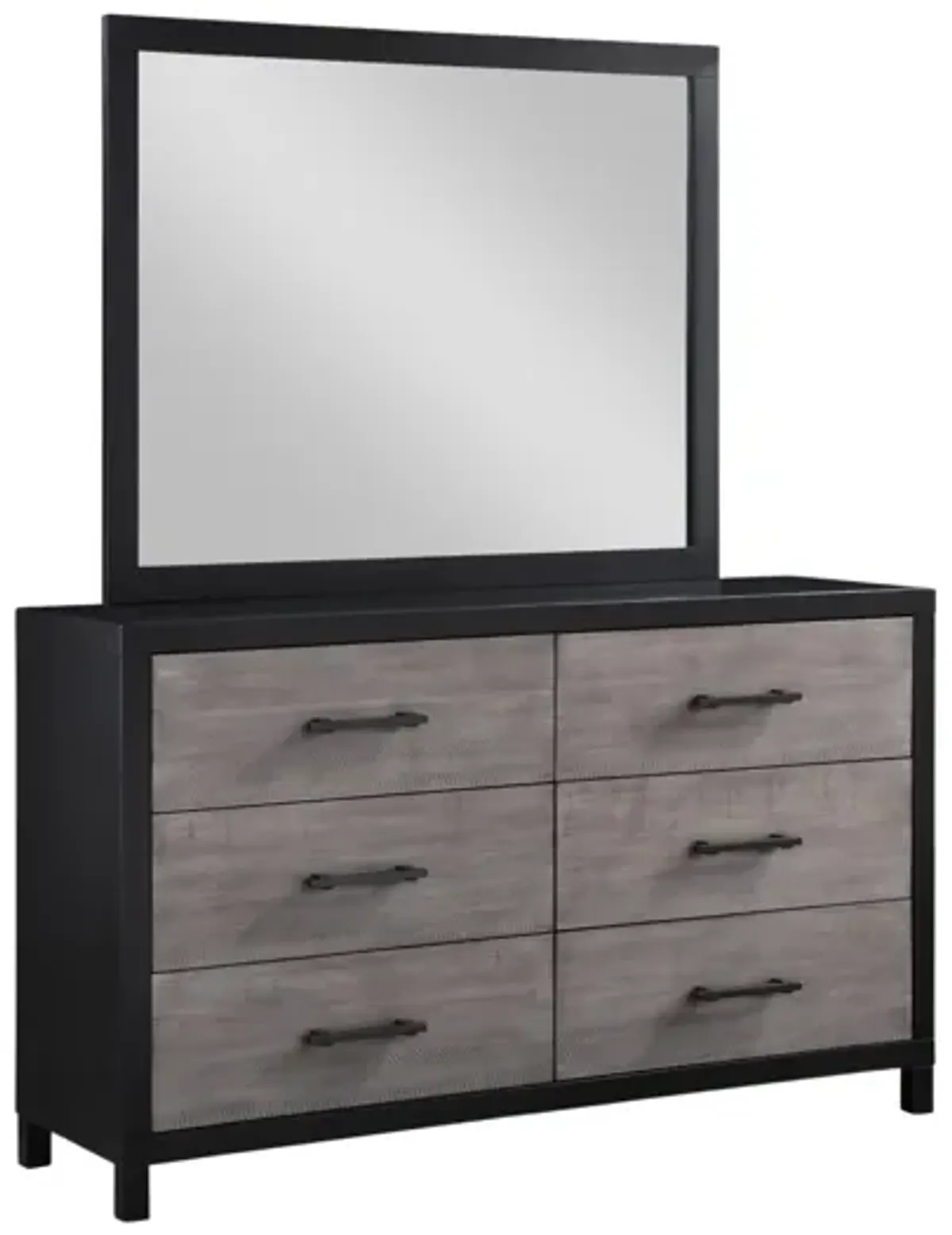 DAUGHTREY BLACK DRESSER AND MIRROR