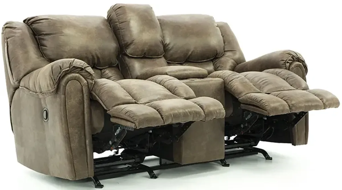 BAXTER MOCHA RECLINING LOVESEAT WITH CONSOLE