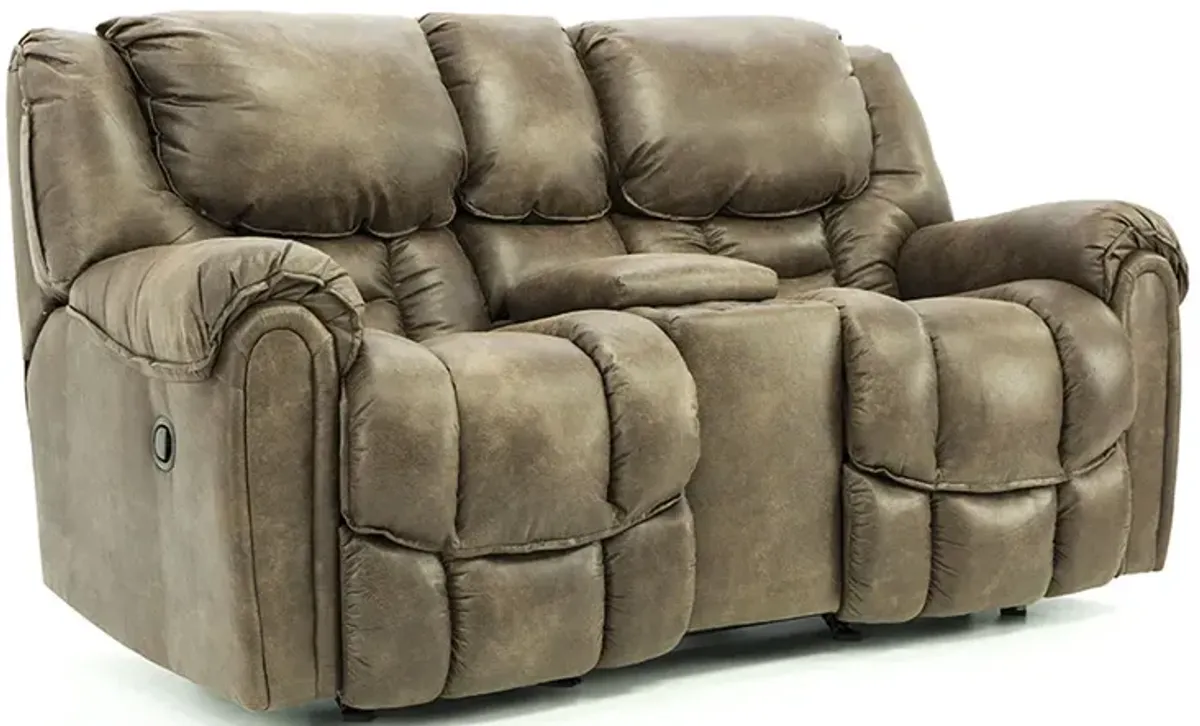 BAXTER MOCHA RECLINING LOVESEAT WITH CONSOLE