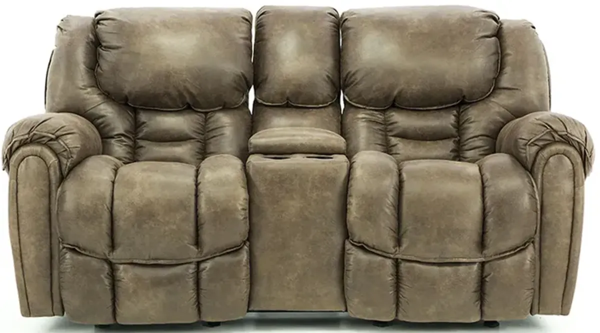 BAXTER MOCHA RECLINING LOVESEAT WITH CONSOLE