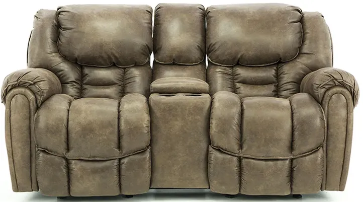 BAXTER MOCHA RECLINING LOVESEAT WITH CONSOLE