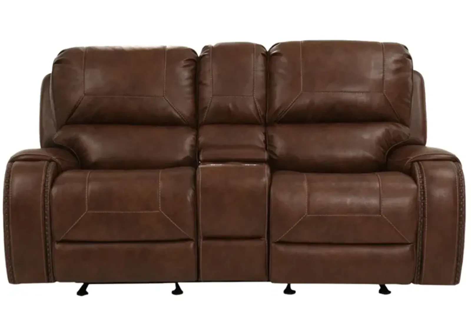 KEILY BROWN RECLINING LOVESEAT WITH CONSOLE