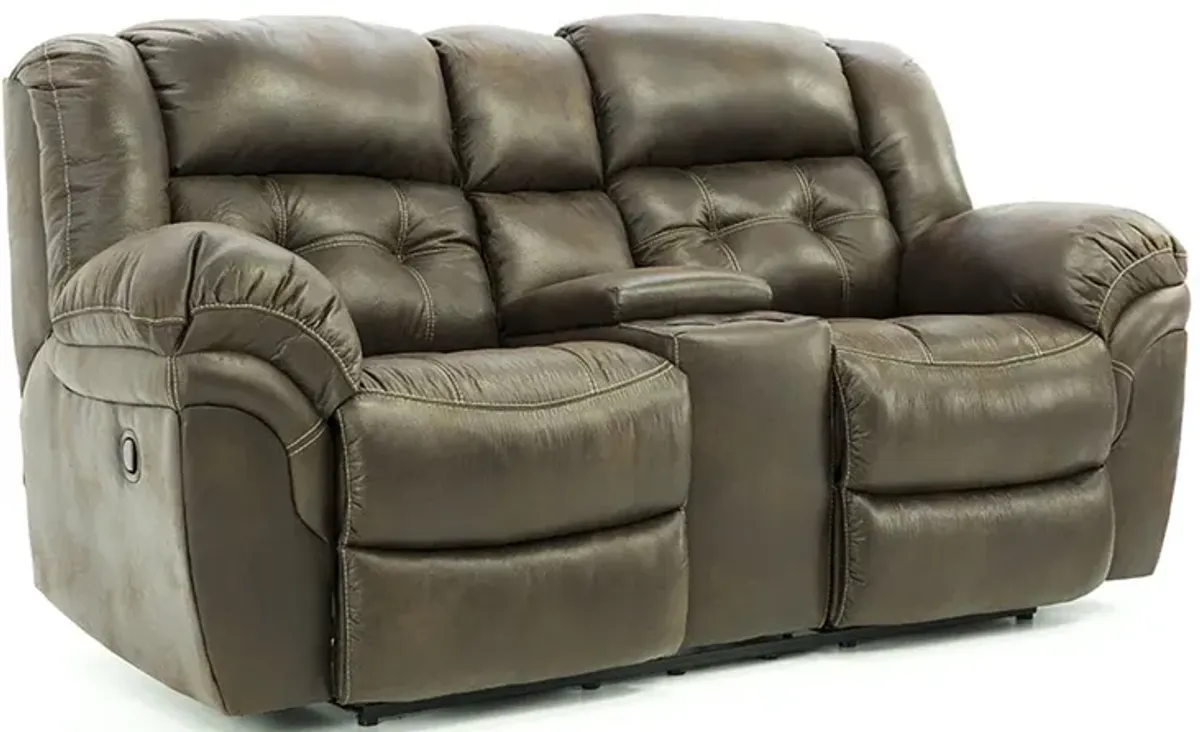 HAYGEN ESPRESSO RECLINING LOVESEAT WITH CONSOLE