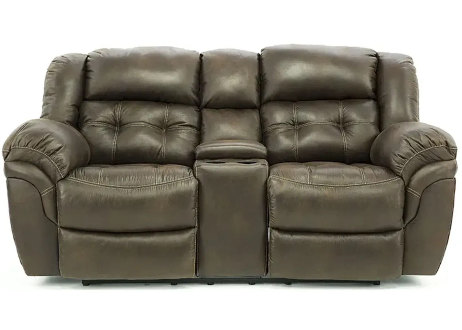 HAYGEN ESPRESSO RECLINING LOVESEAT WITH CONSOLE