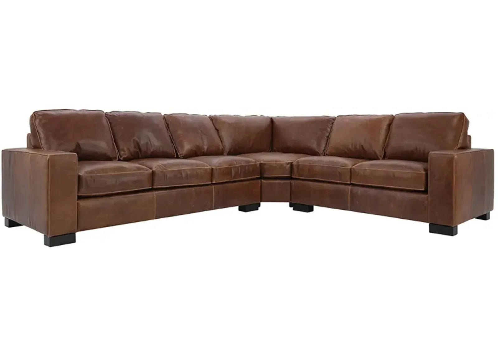 CHARLEY CHOCOLATE LEATHER 3 PIECE SECTIONAL