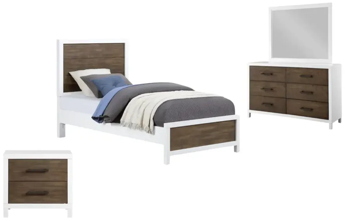 DAUGHTREY WHITE TWIN PANEL BEDROOM