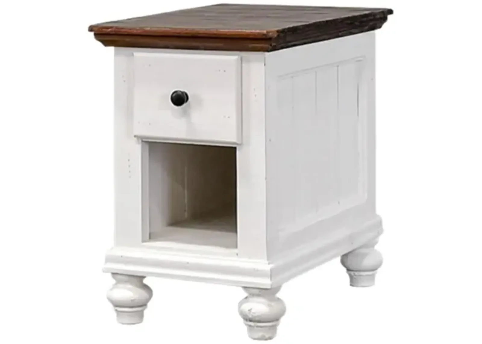 NIKKI WHITE/TOBACCO ACCENT TABLE