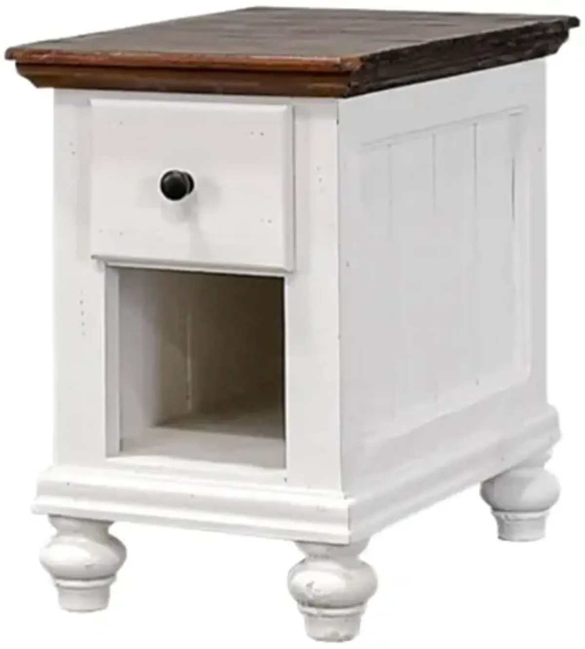 NIKKI WHITE/TOBACCO ACCENT TABLE