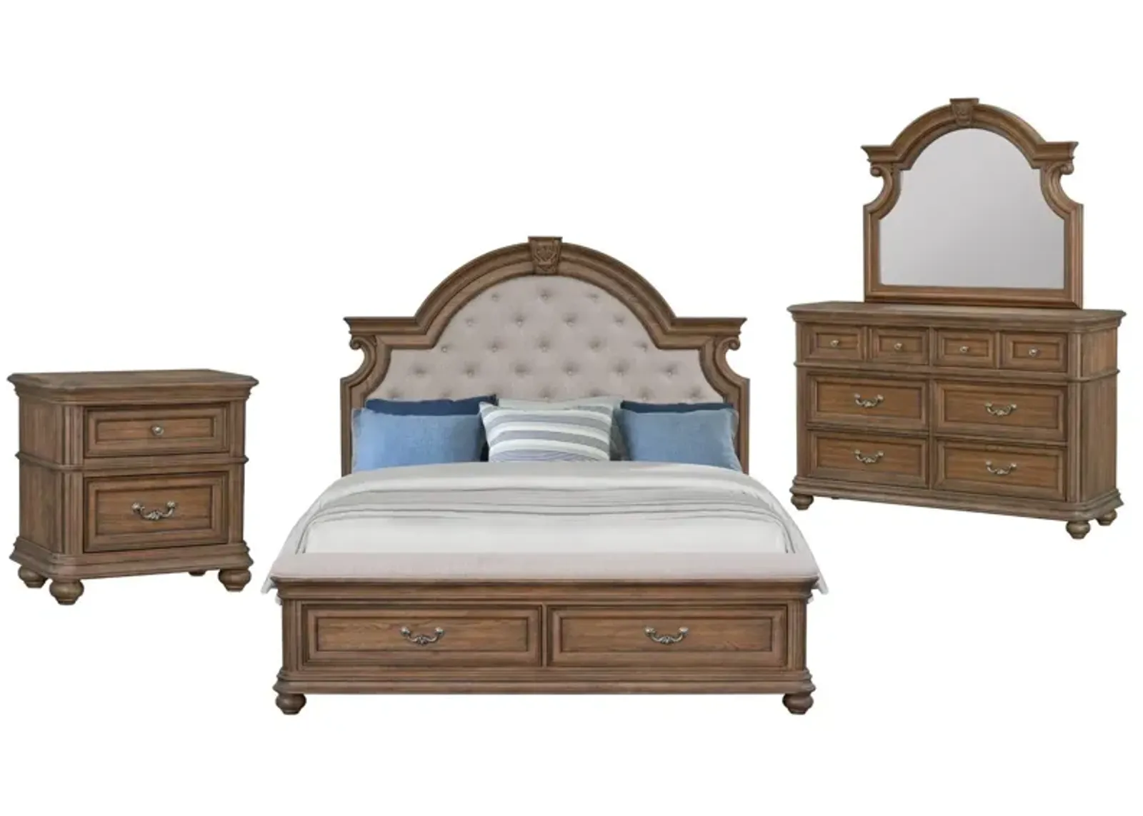 MALLORY LIGHT OAK KING BEDROOM SET