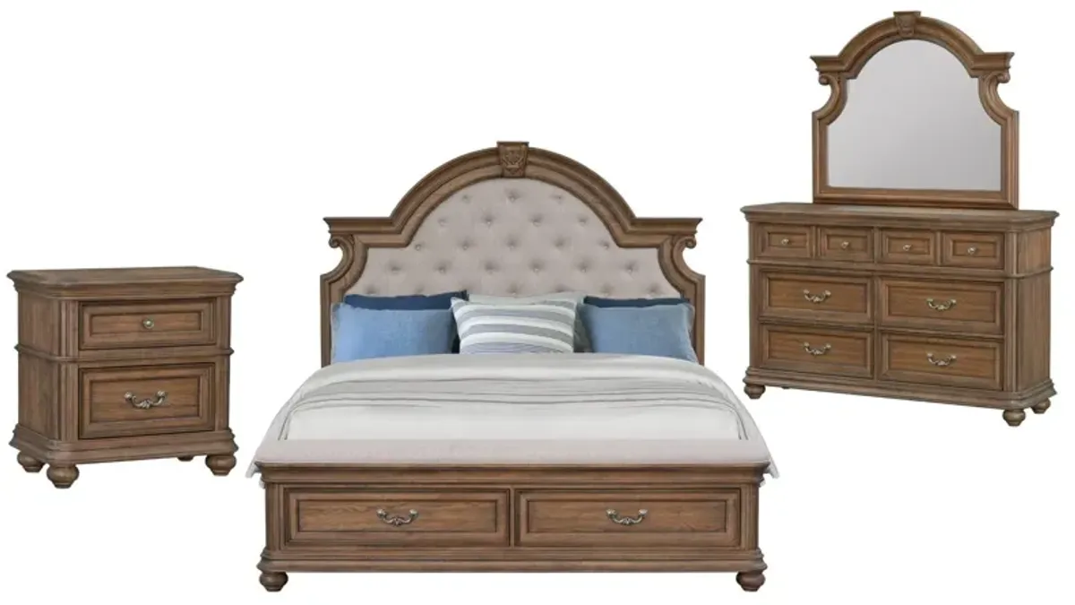 MALLORY LIGHT OAK KING BEDROOM SET