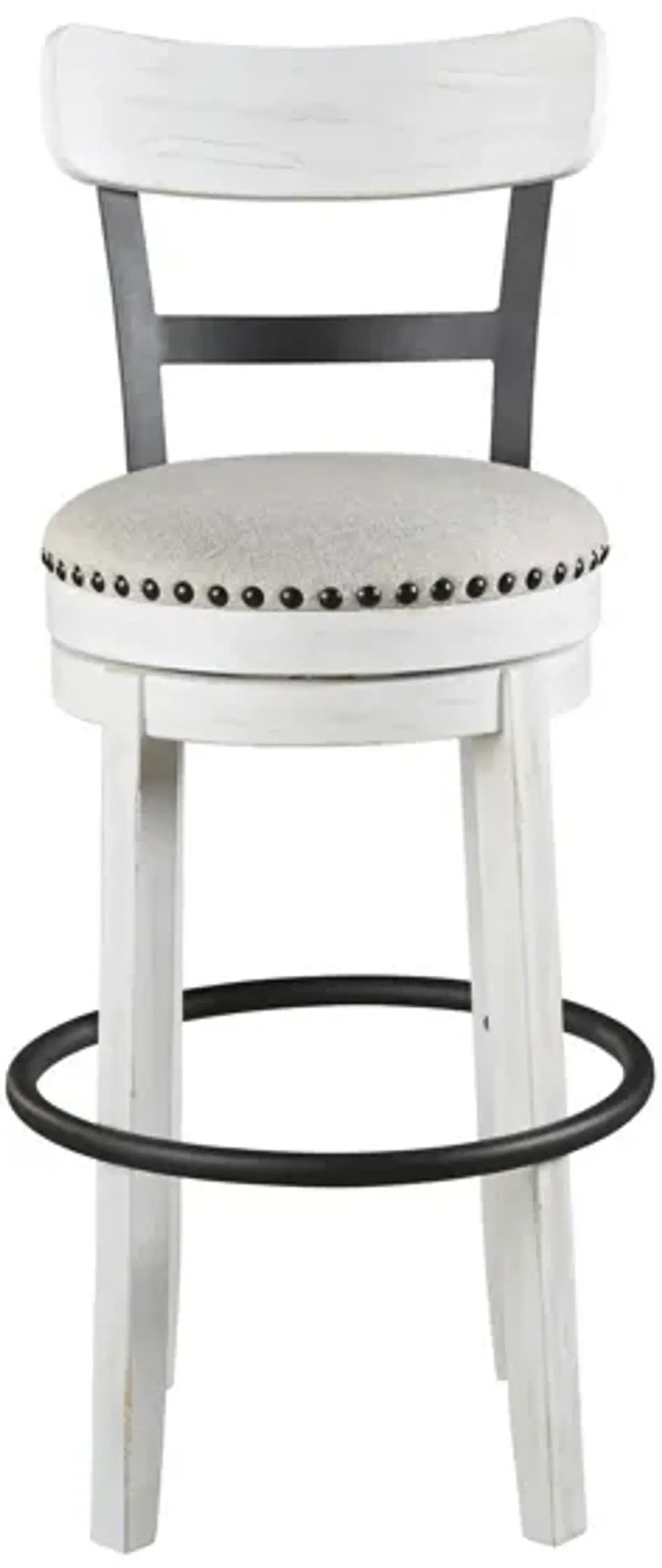 VALEBECK 30" WHITE SWIVEL BARSTOOL