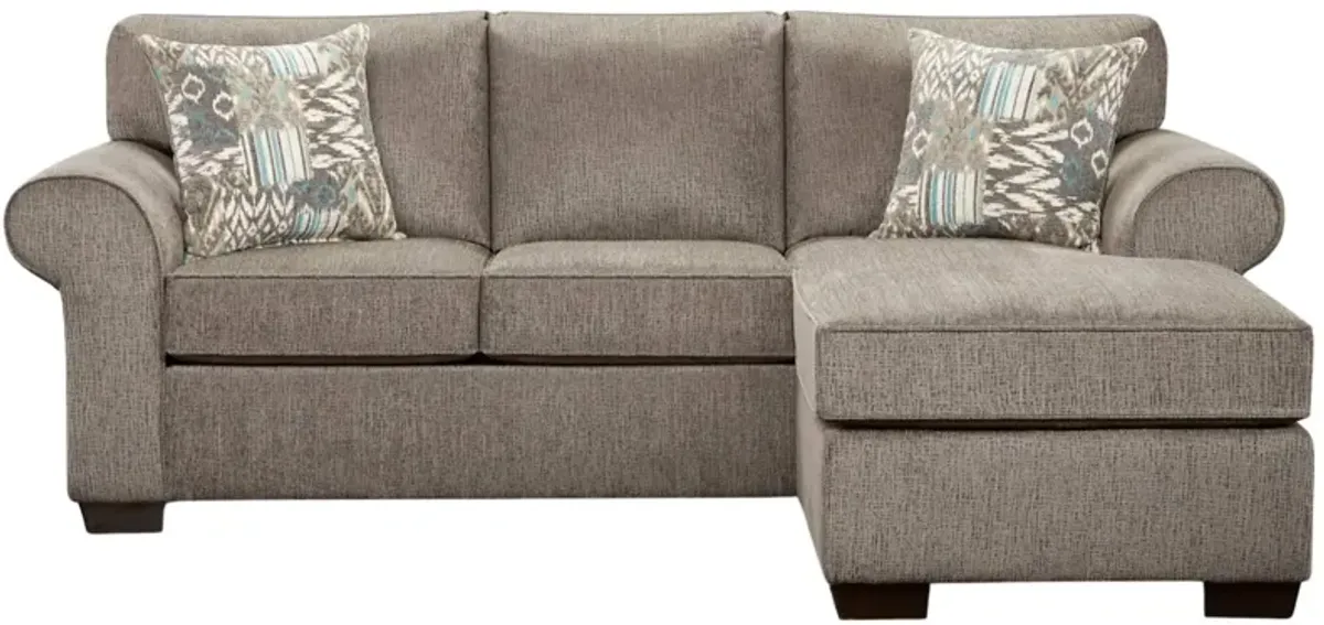 MARCEY NICKEL SLEEPER SOFA WITH CHAISE