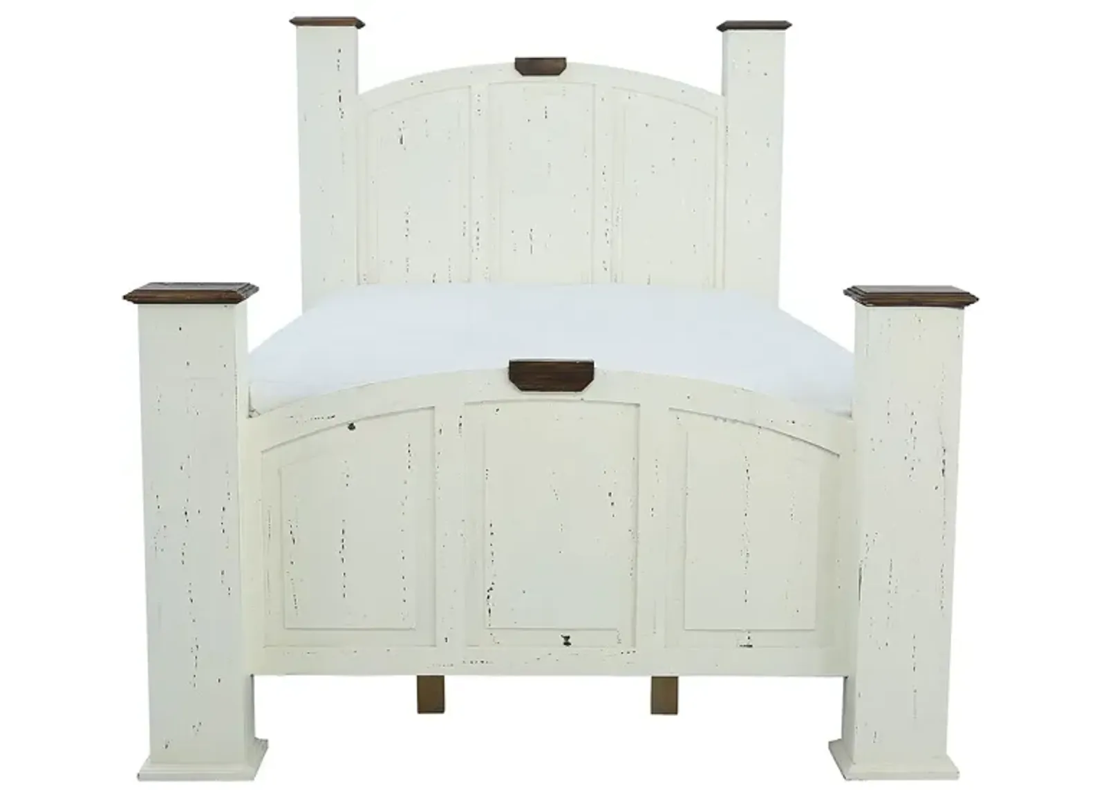 MANSION AGED WHITE QUEEN BED