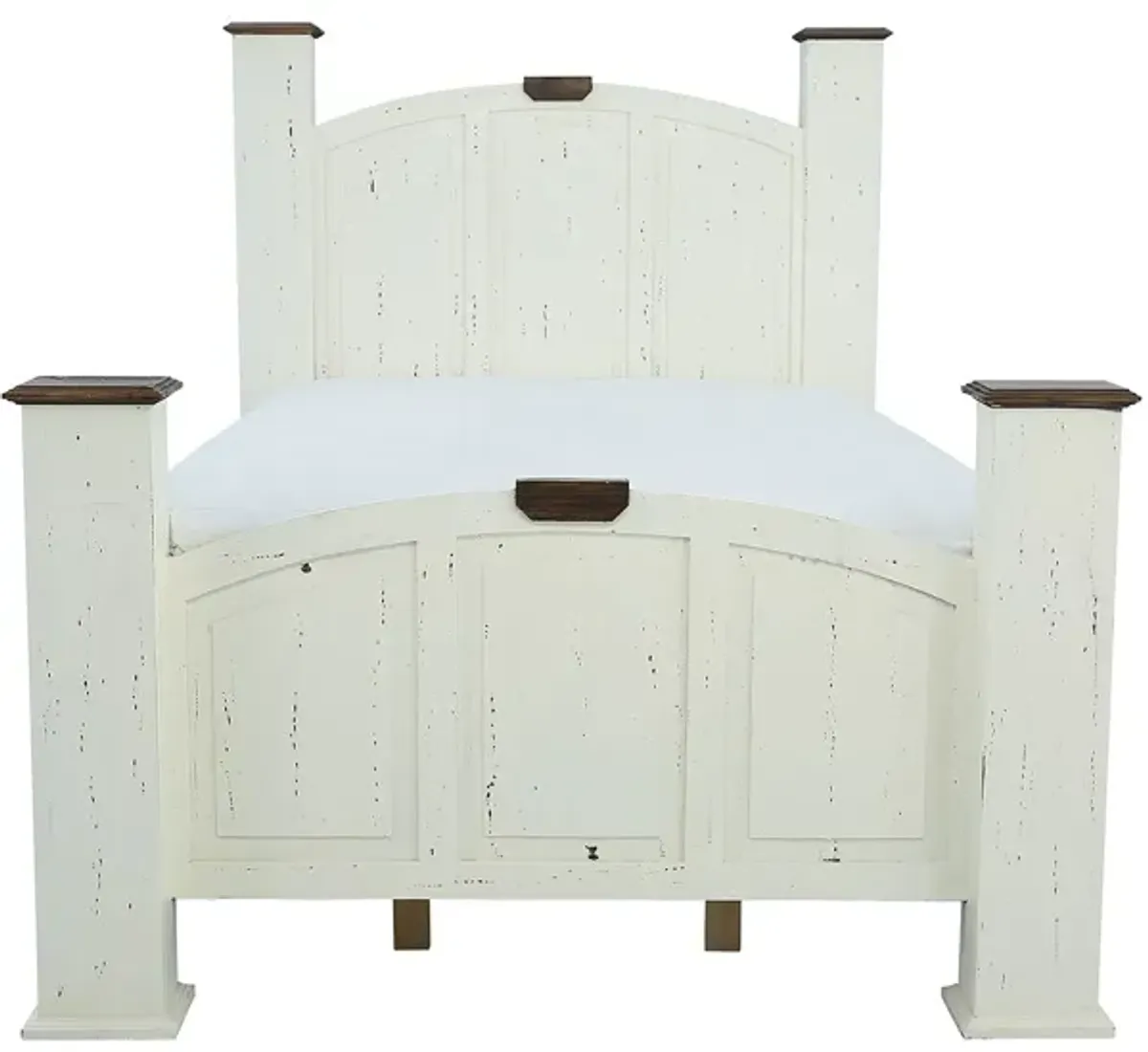 MANSION AGED WHITE QUEEN BED