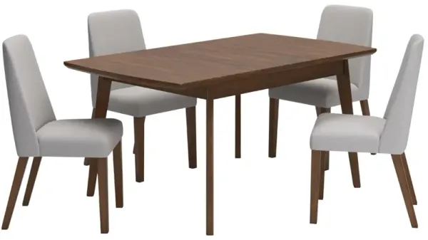 LYNCOTT GRAY 5 PIECE BUTTERFLY DINING SET