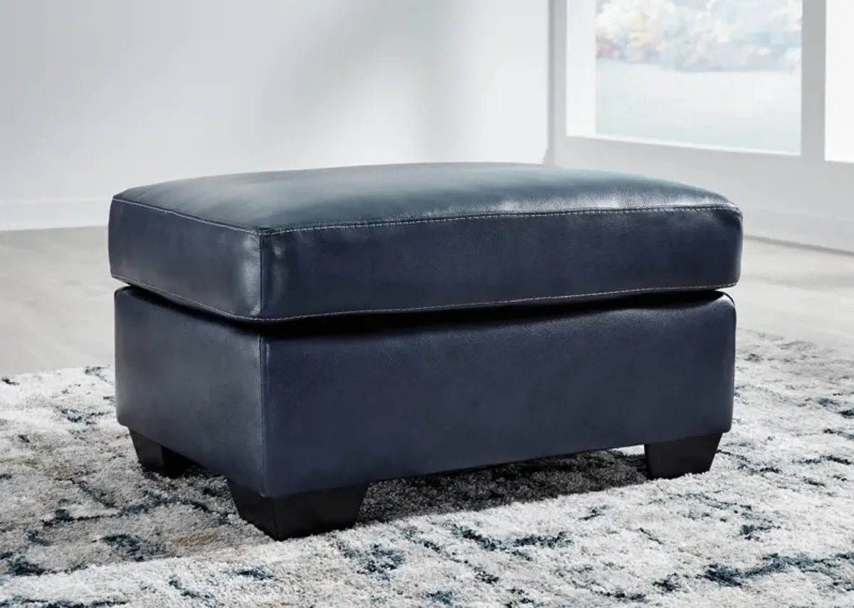 SANTORINE OCEAN LEATHER OTTOMAN