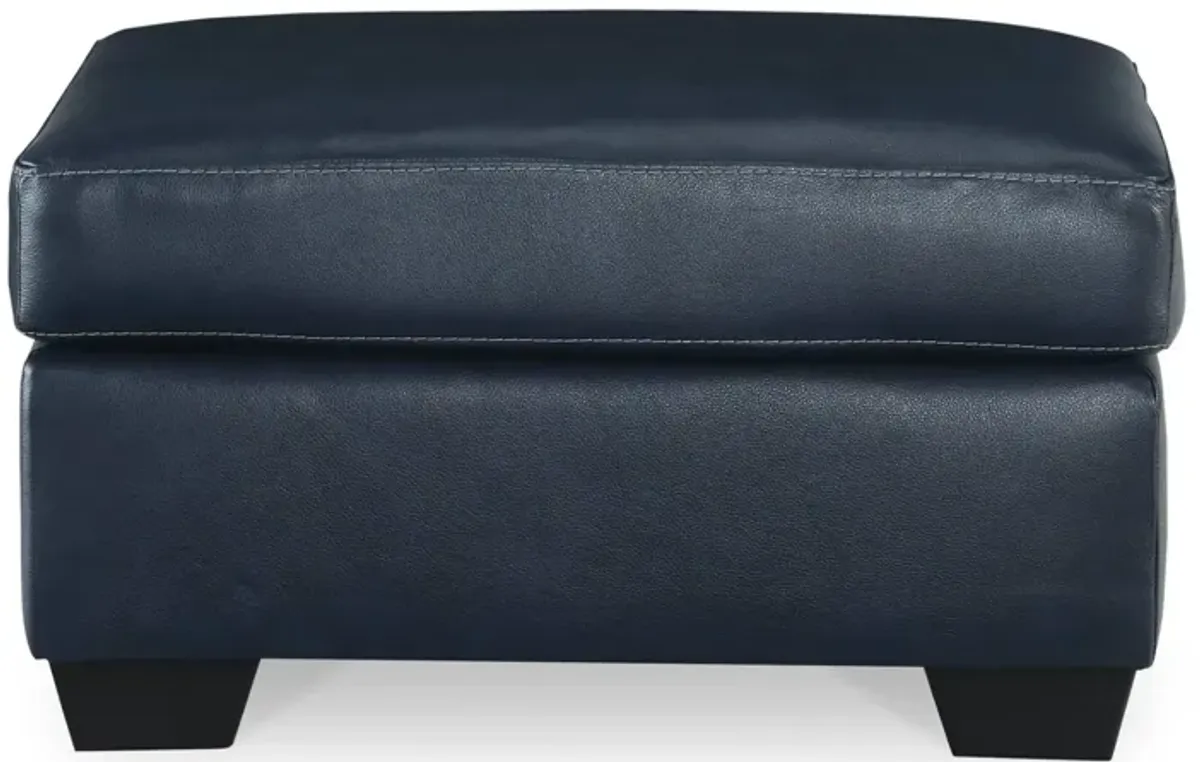 SANTORINE OCEAN LEATHER OTTOMAN