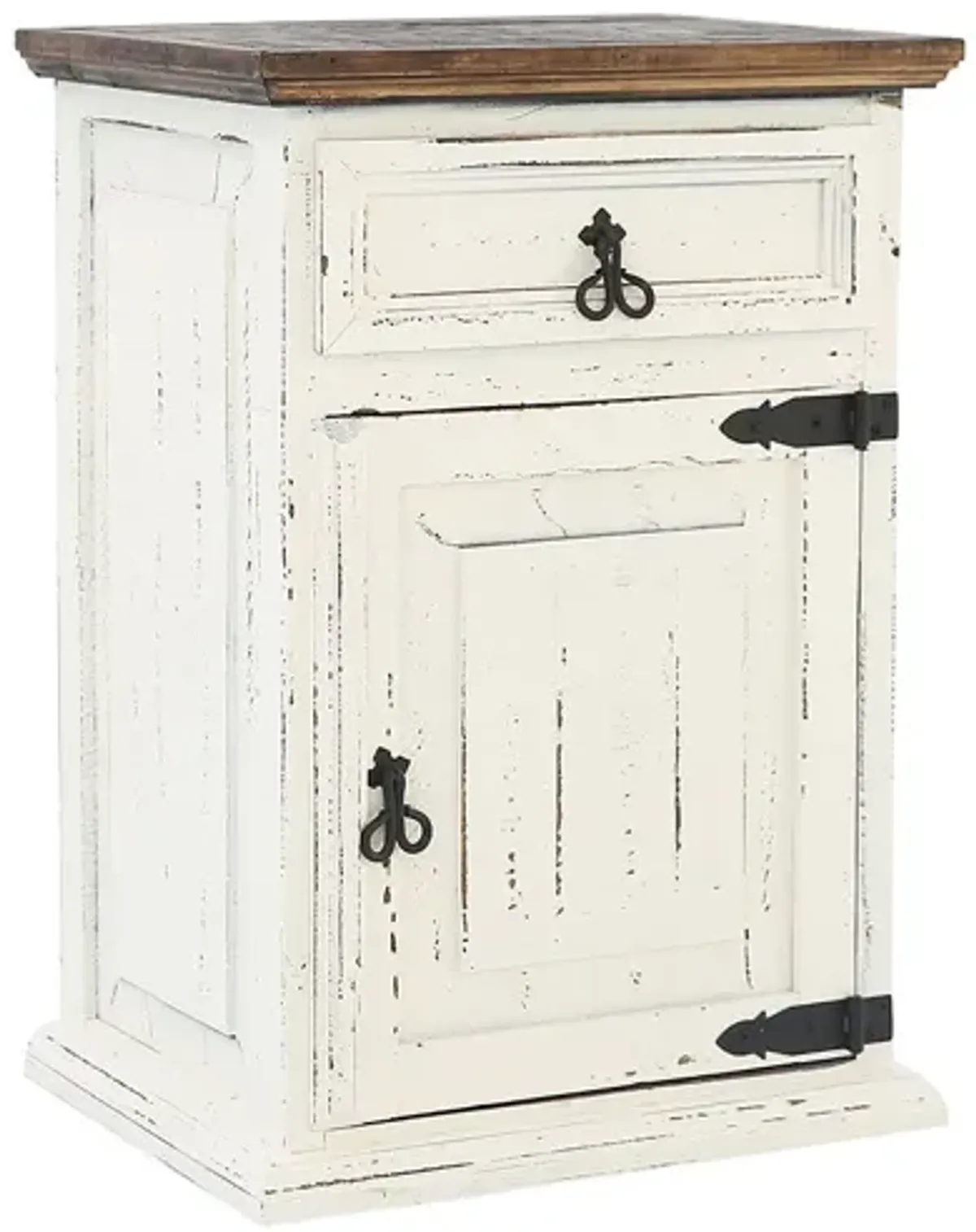 MANSION AGED WHITE NIGHTSTAND