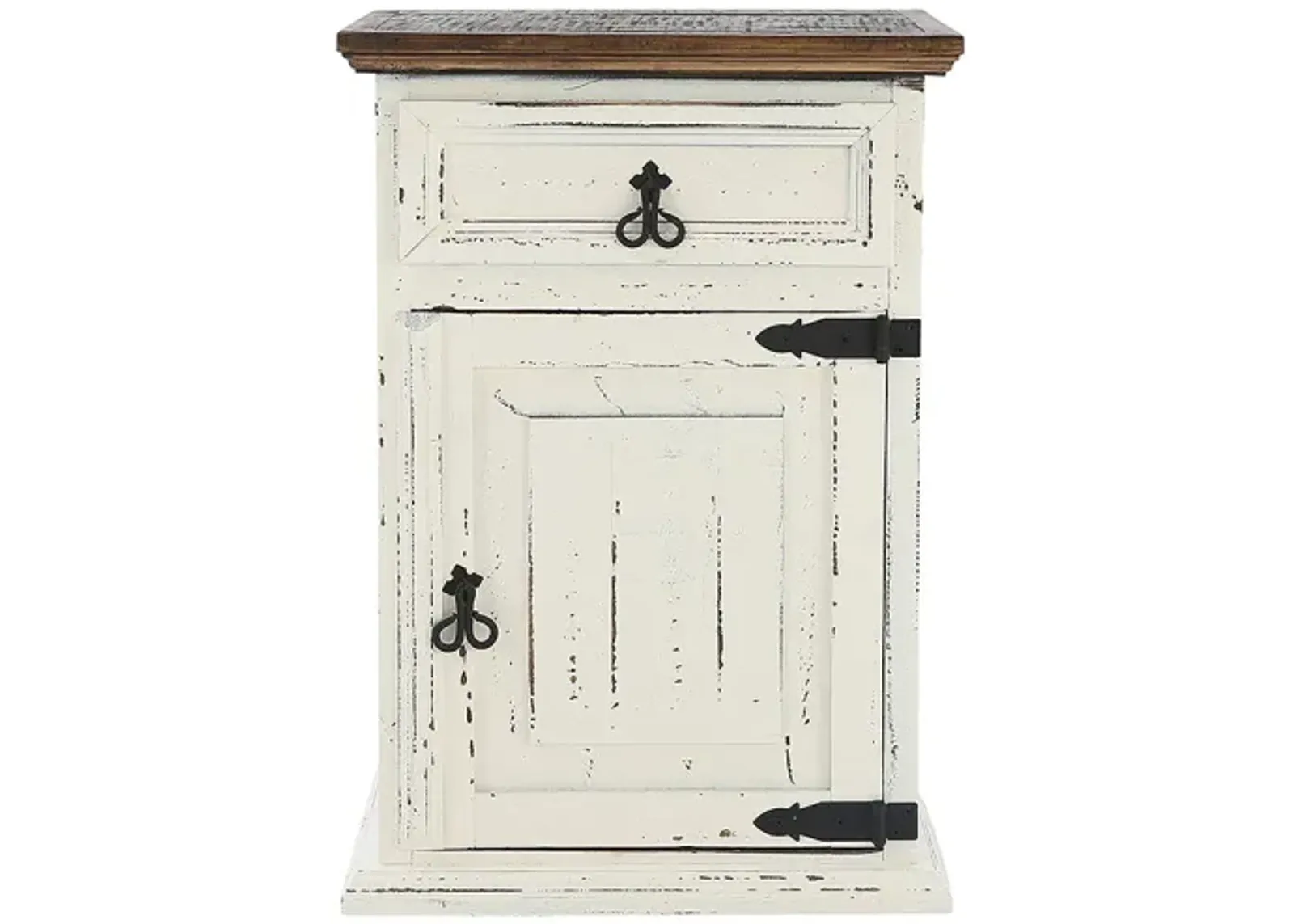 MANSION AGED WHITE NIGHTSTAND