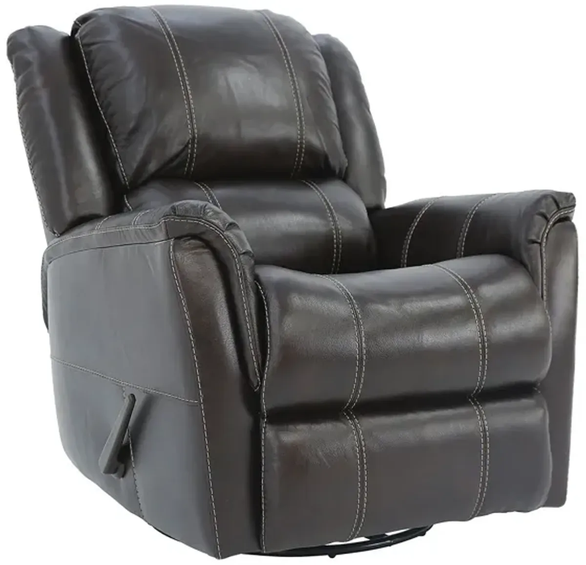 BRYCE WALNUT LEATHER SWIVEL GLIDER RECLINER