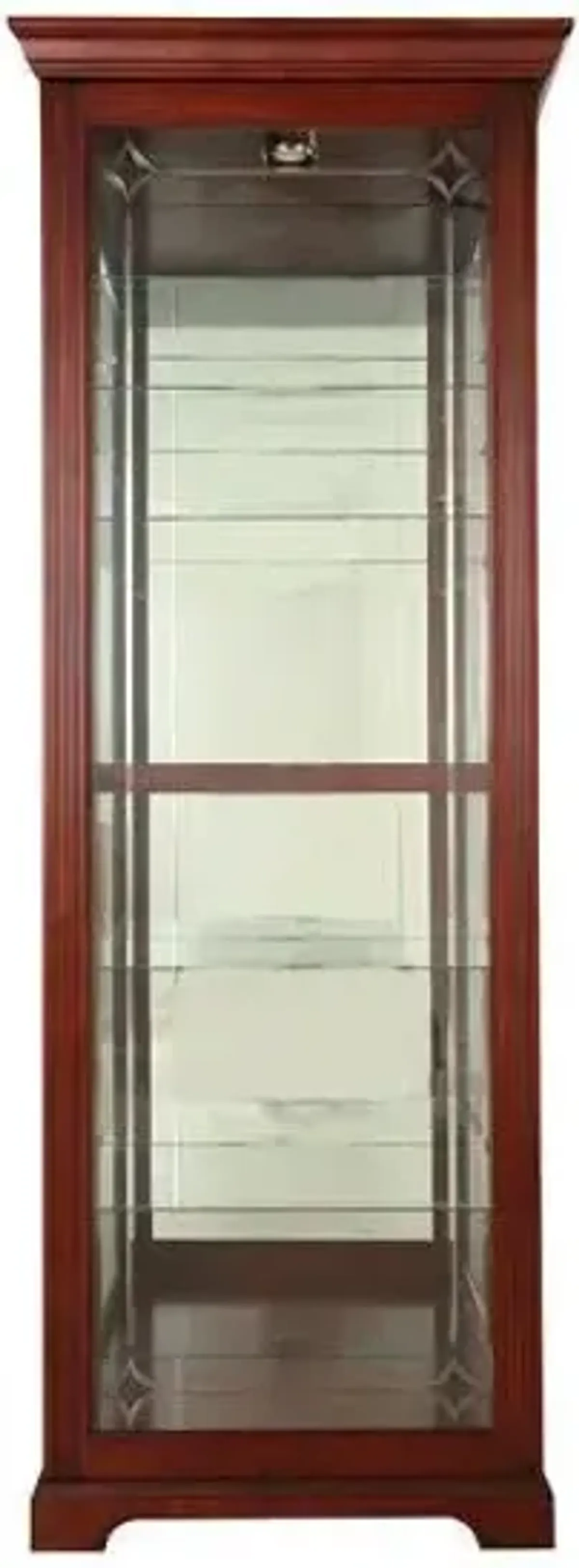 VICTORIAN CHERRY TWO WAY SLIDING DOOR CURIO CABINET