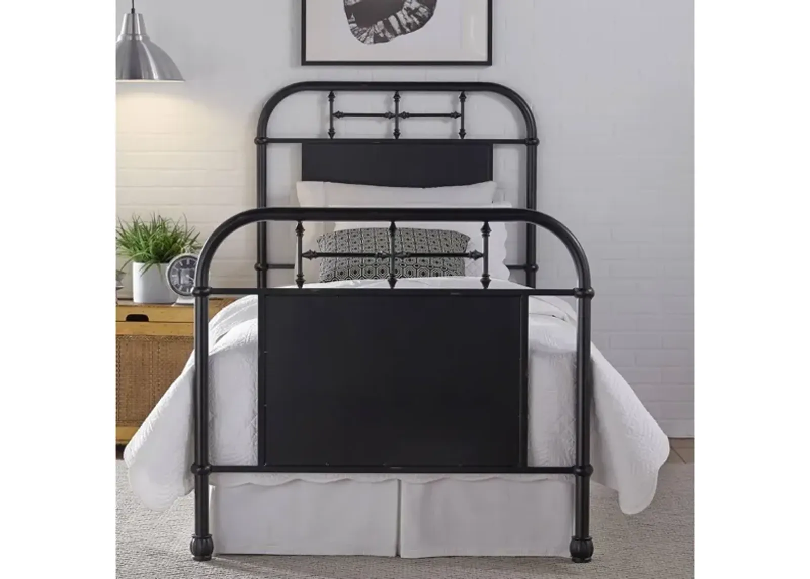 JOLENE VINTAGE BLACK TWIN BED