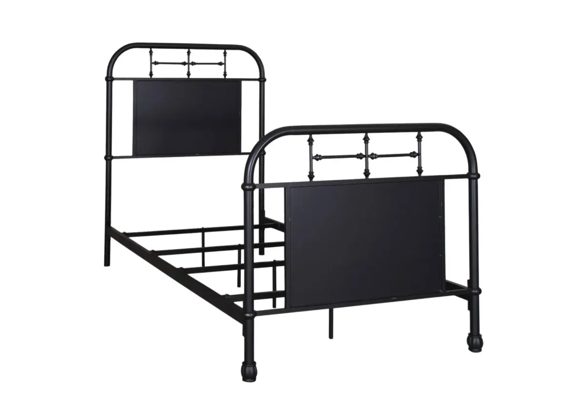 JOLENE VINTAGE BLACK TWIN BED