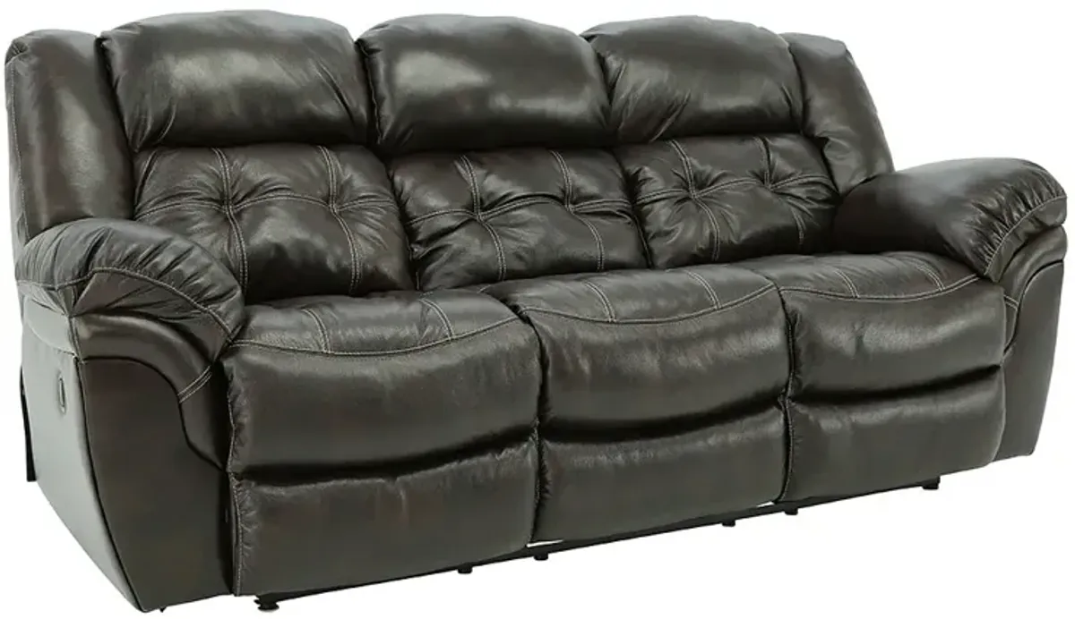 HUDSON CHOCOLATE LEATHER RECLINING SOFA