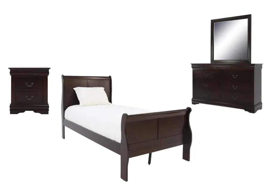 LOUIS PHILIP CHERRY TWIN BEDROOM SET